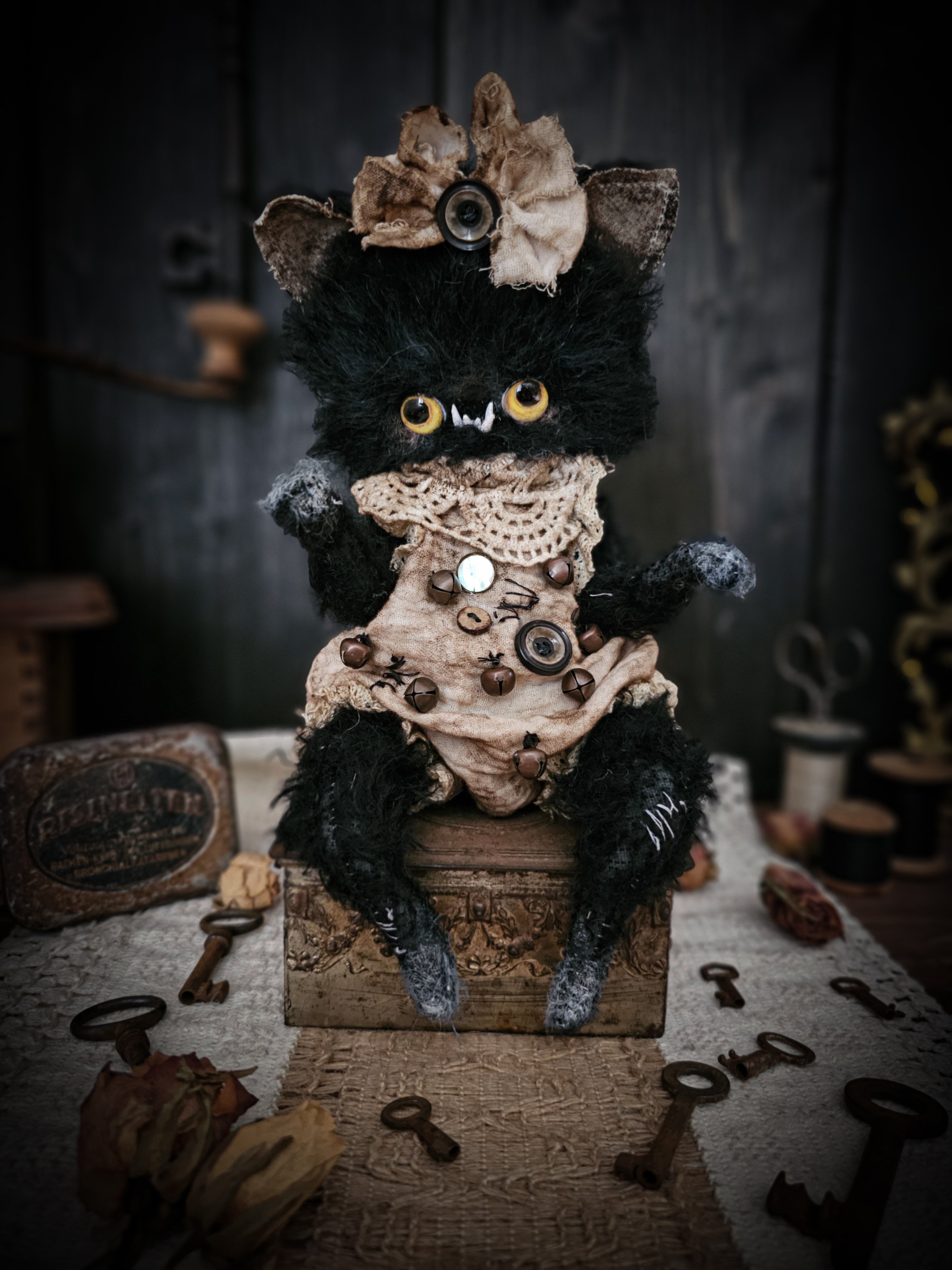 11" Black Kitten