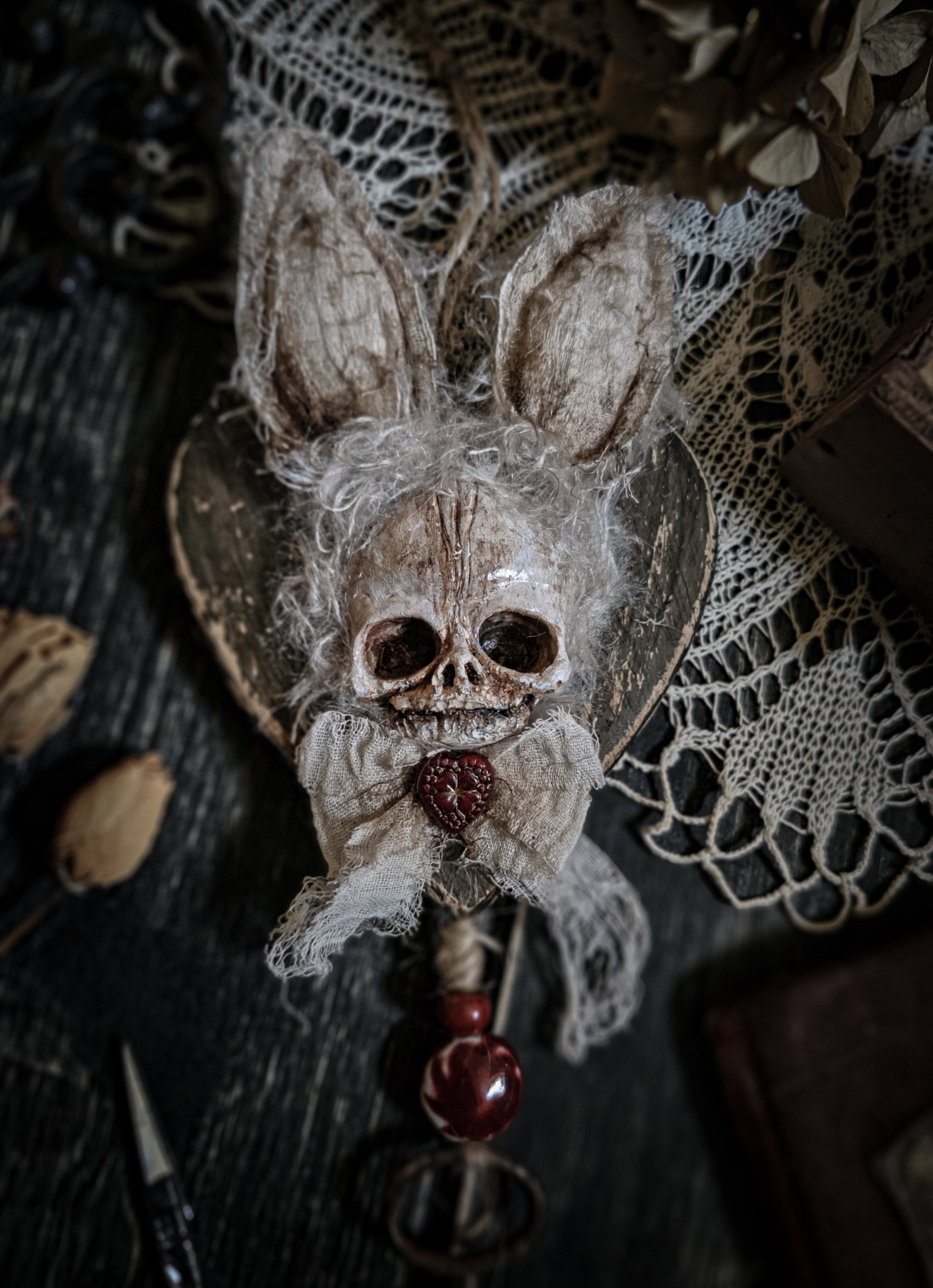 11" Rabbit Skull Pendant