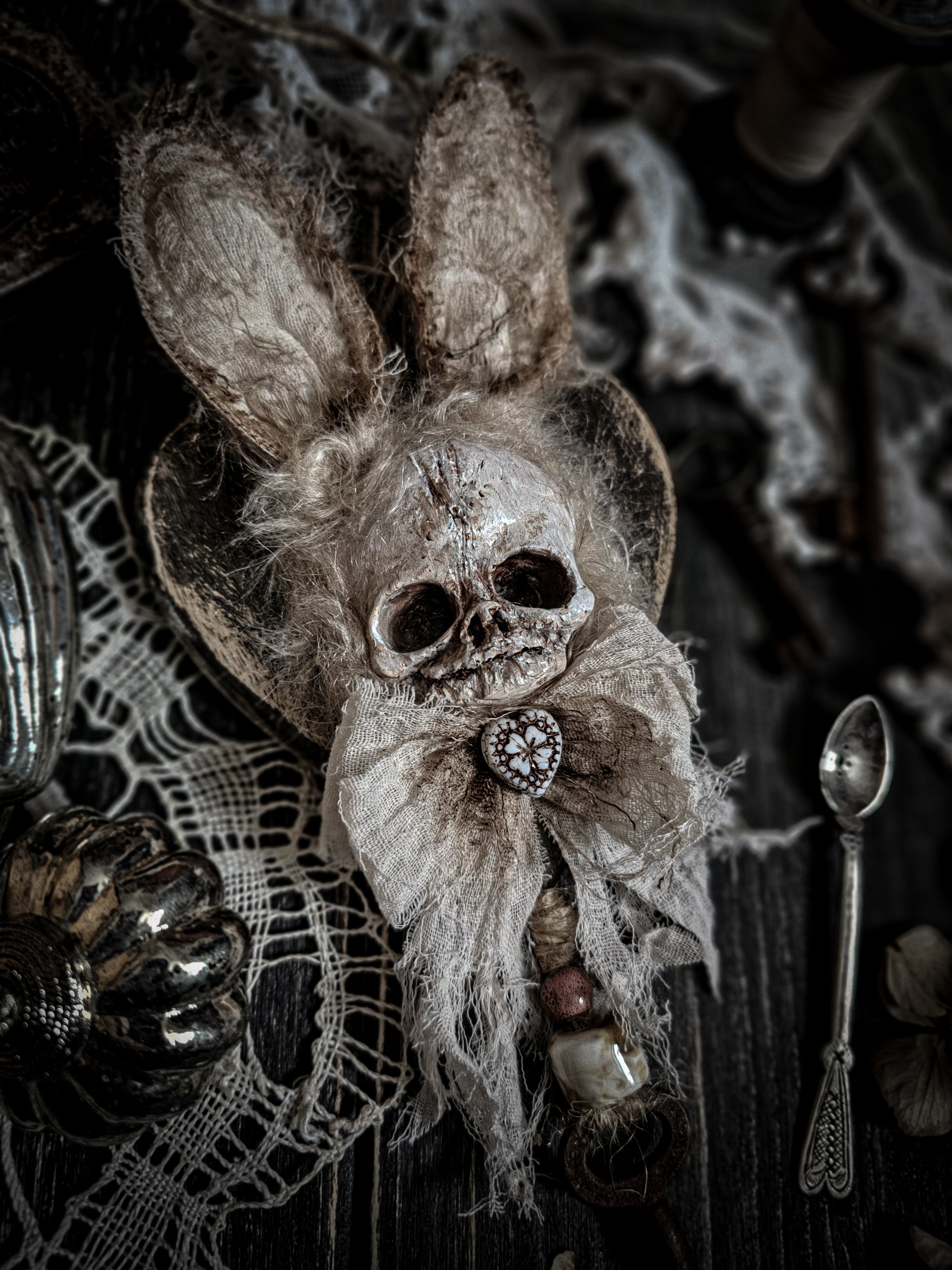 11" Rabbit Skull Pendant
