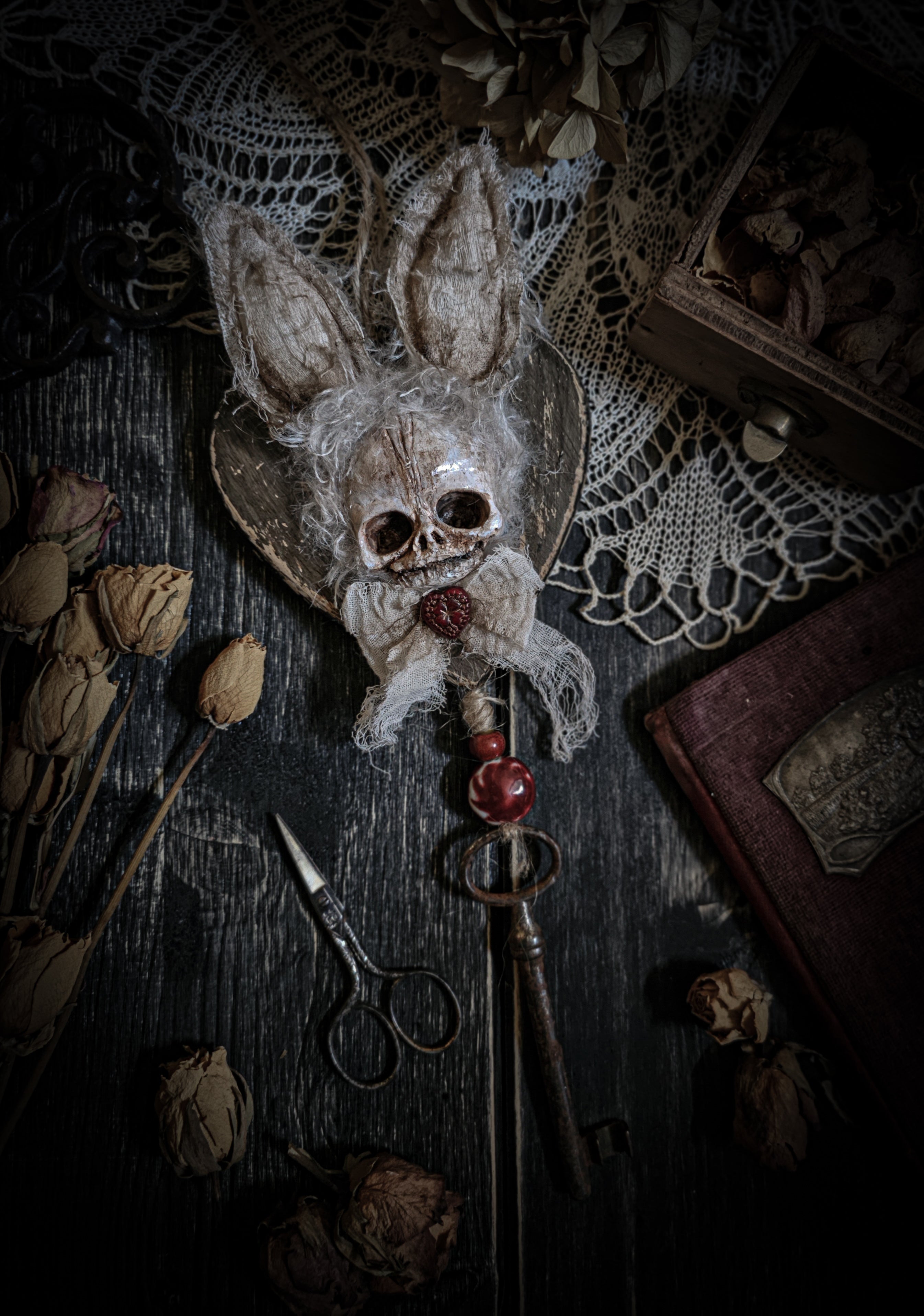 11" Rabbit Skull Pendant