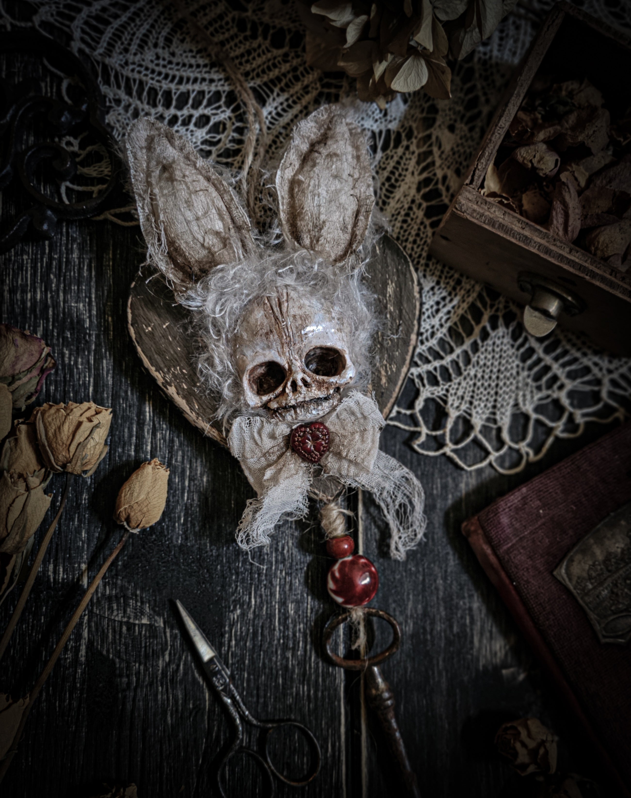 11" Rabbit Skull Pendant