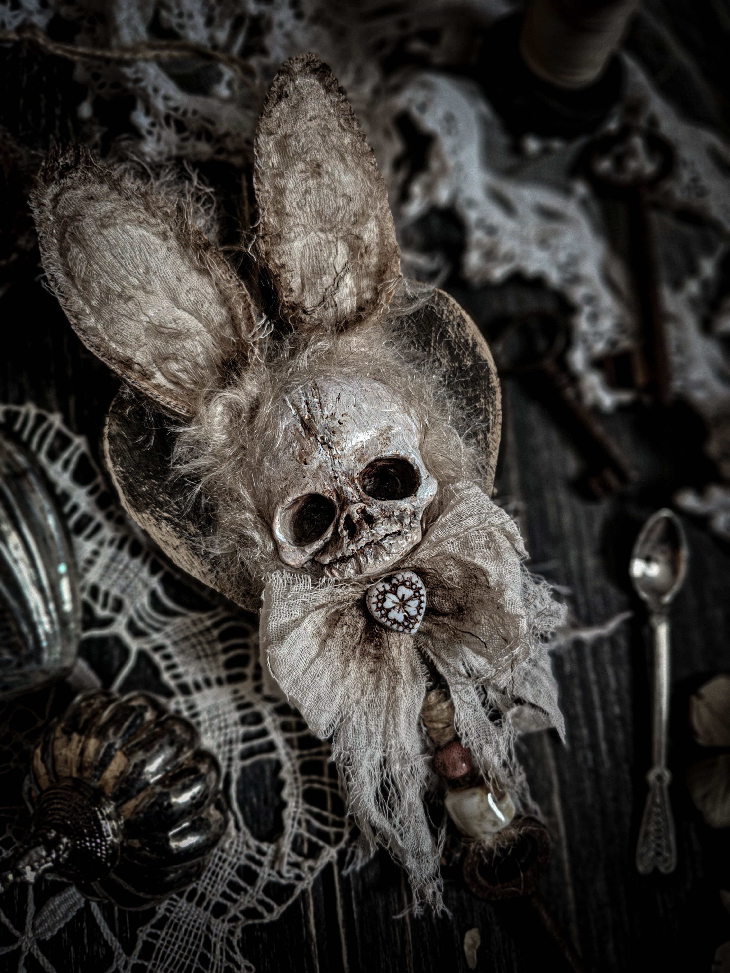 11" Rabbit Skull Pendant