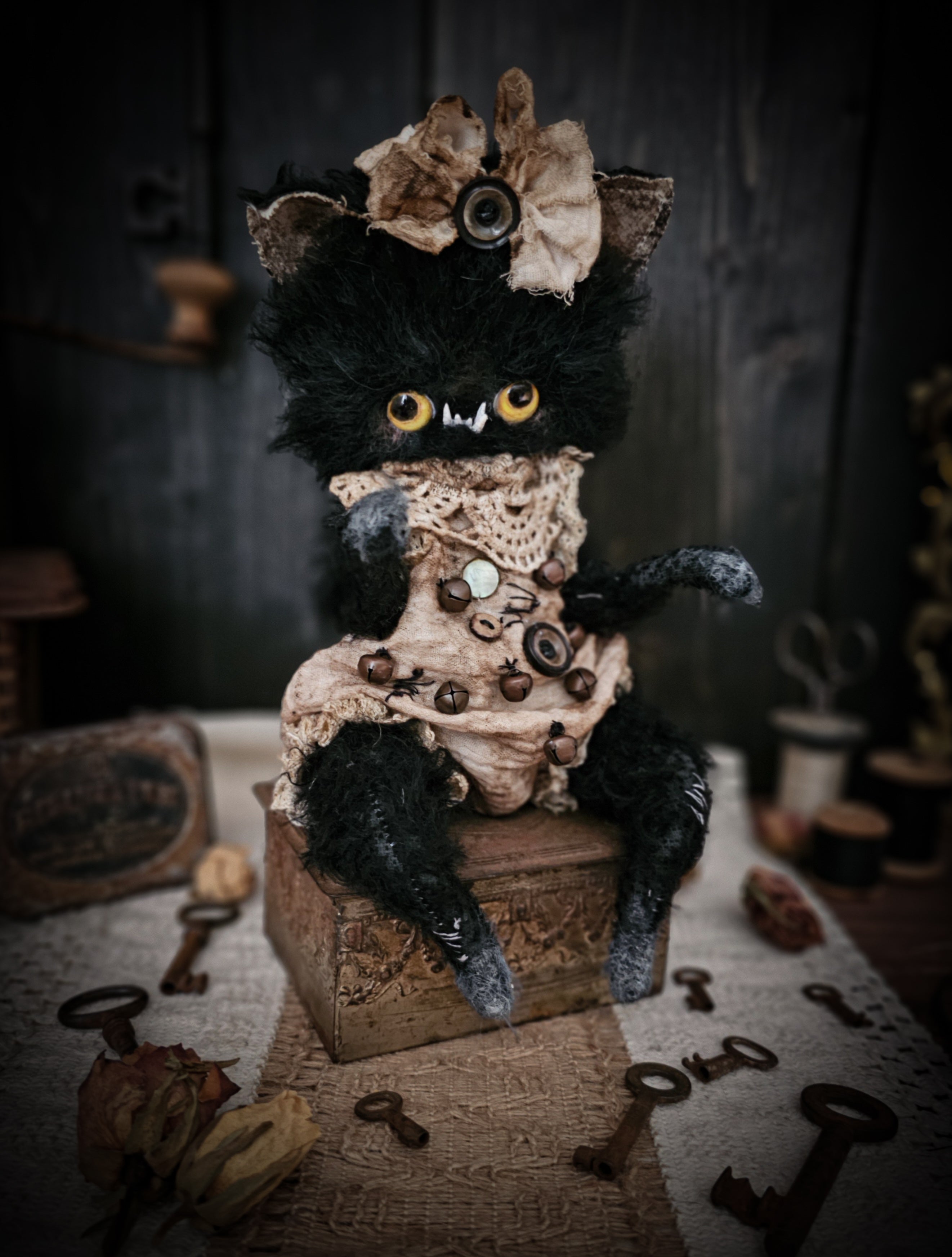 11" Black Kitten