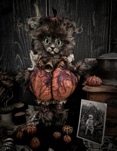 12" Pumpkin Cat