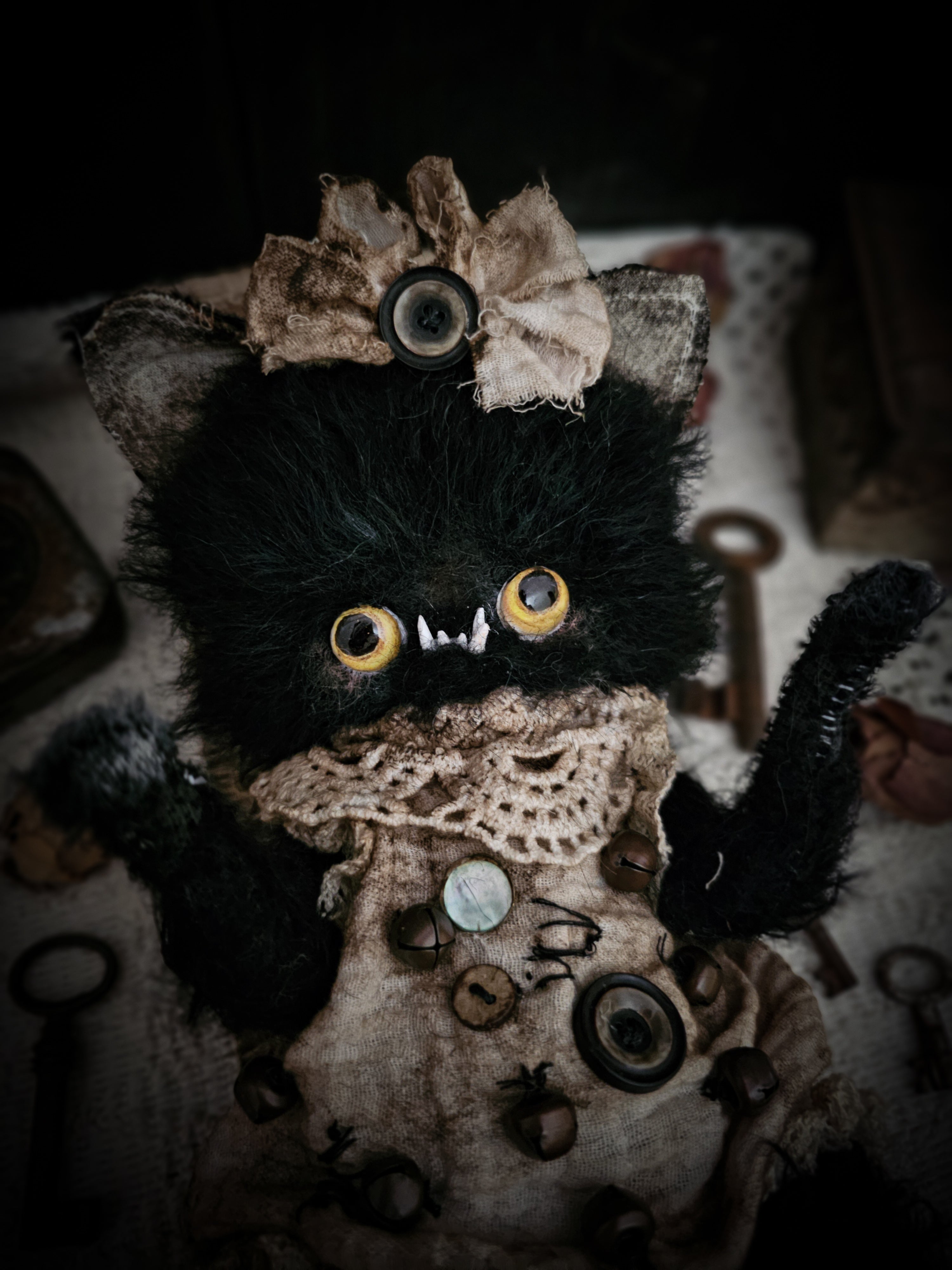 11" Black Kitten