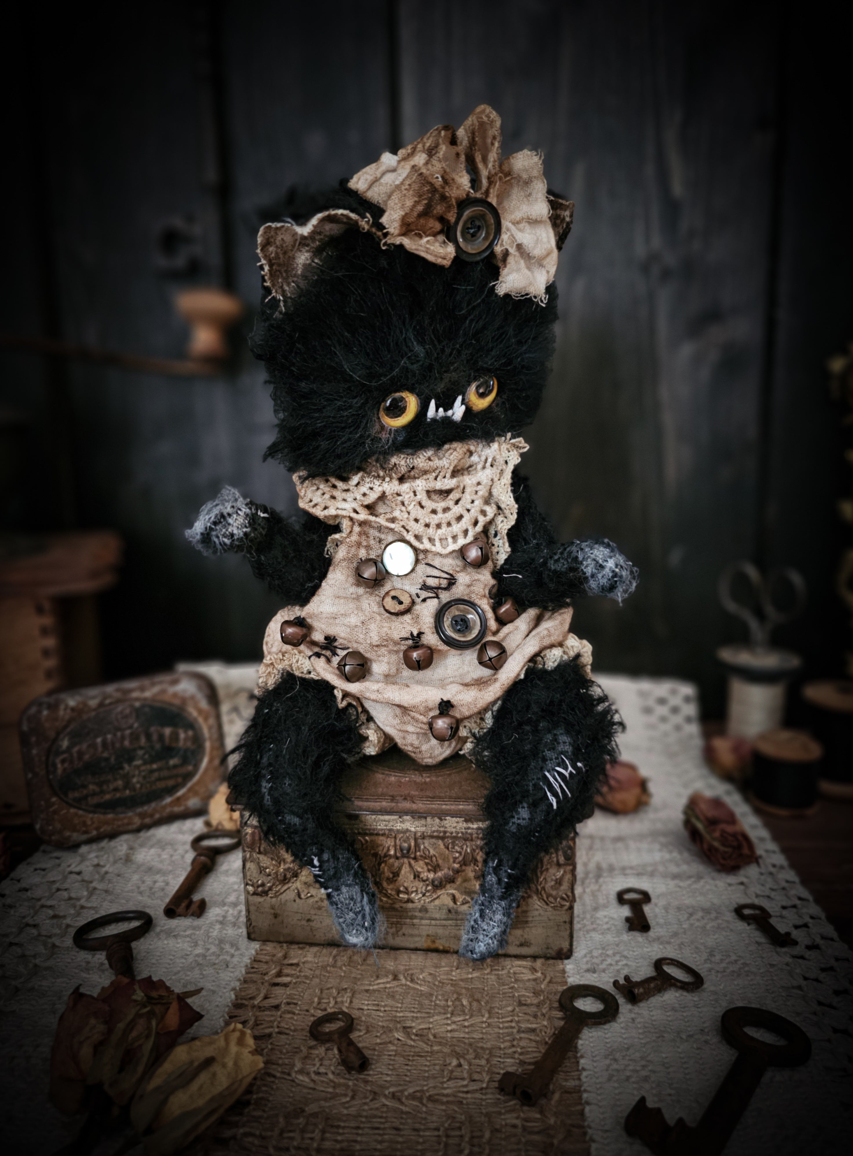 11" Black Kitten