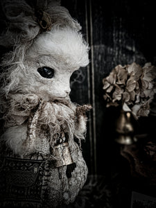 13.7" White Puffy Lamb