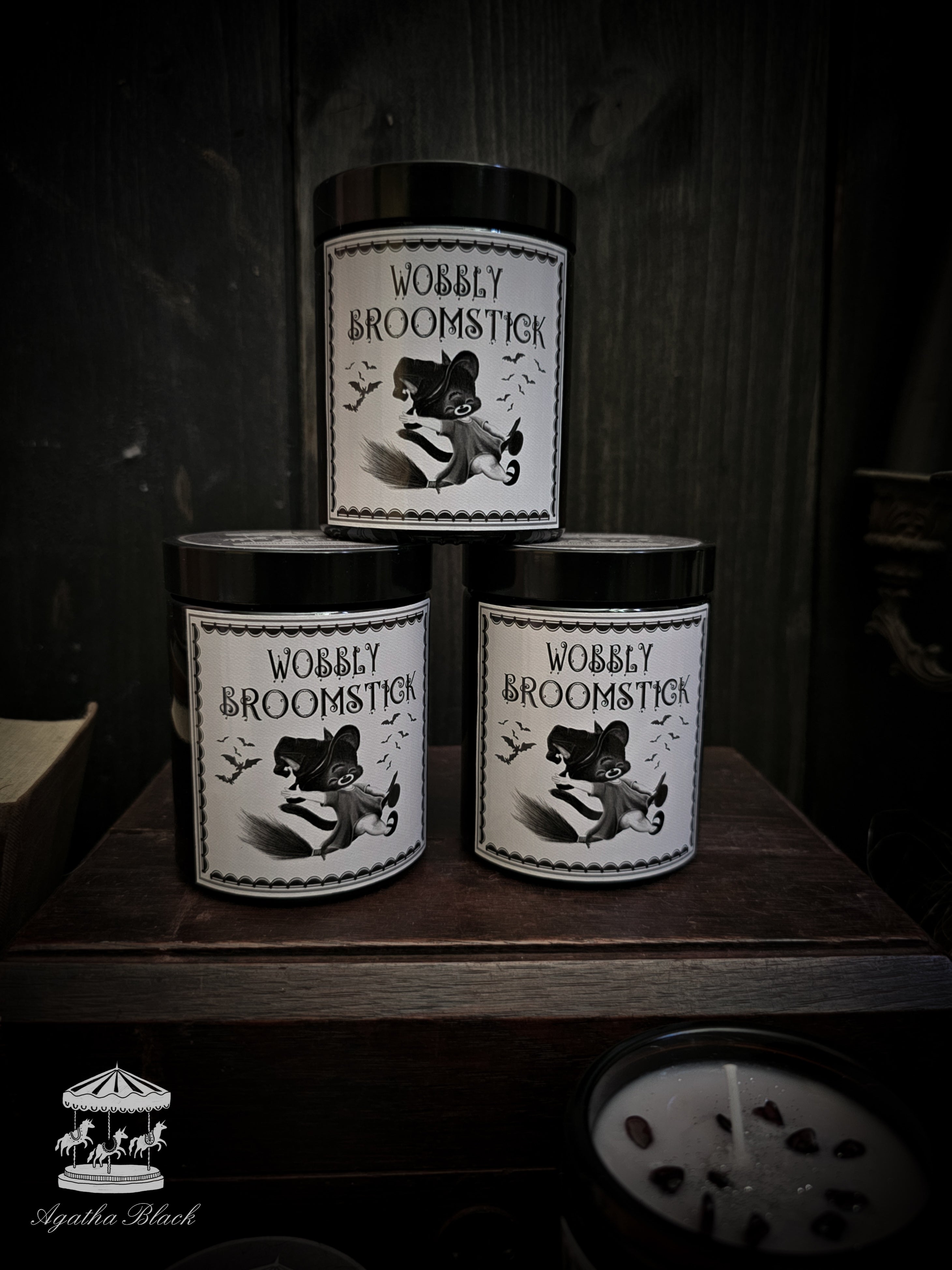 'Wobbly Broomstick' scented candle