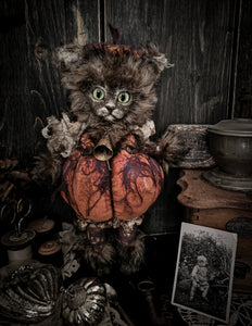 12" Pumpkin Cat