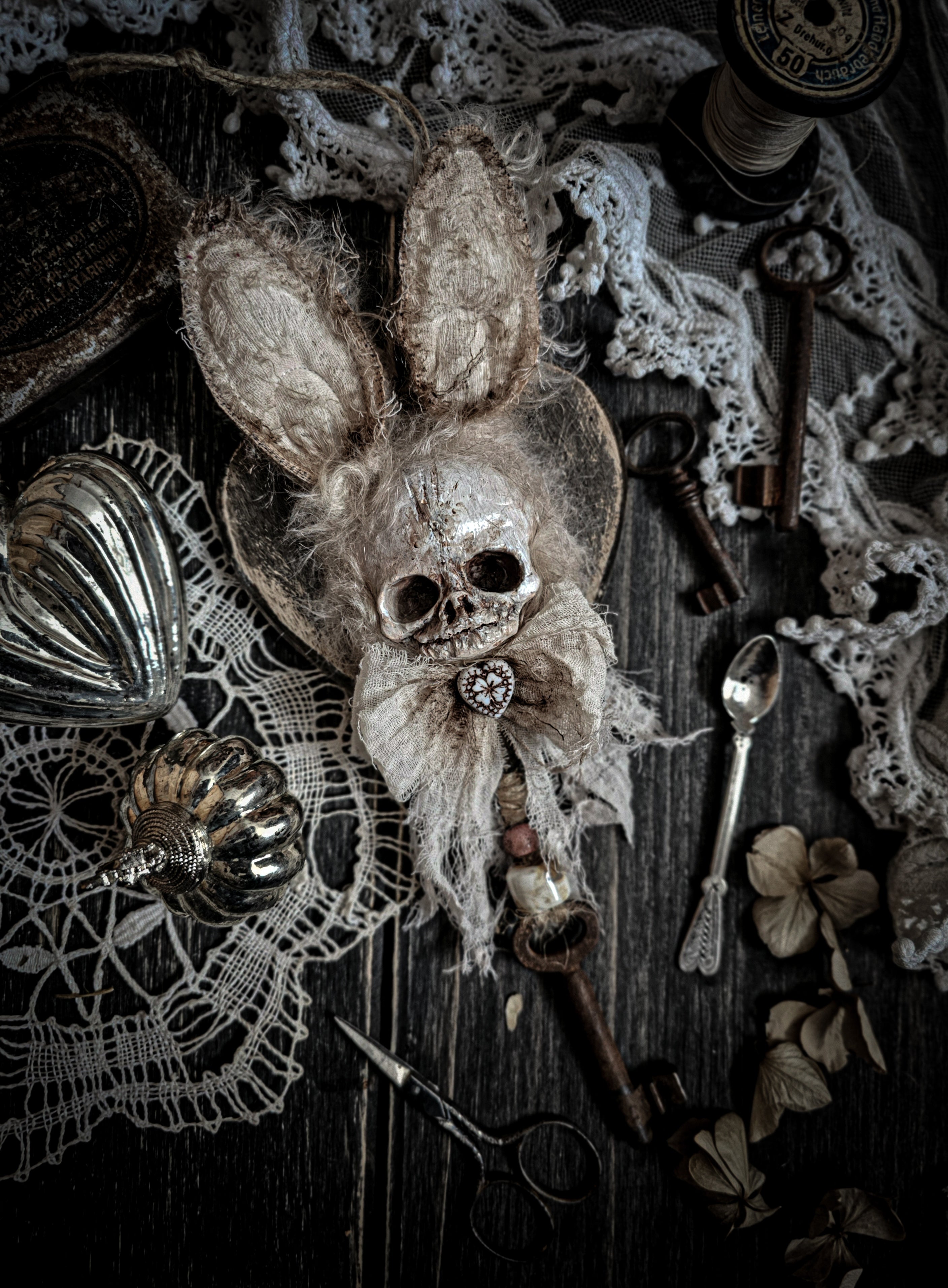 11" Rabbit Skull Pendant